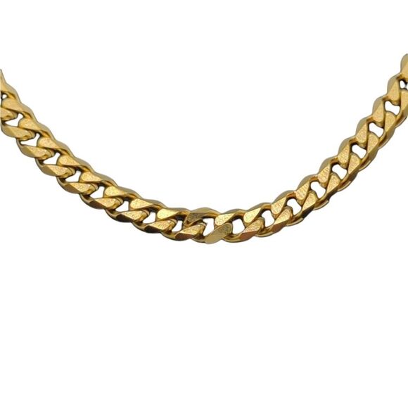 28" x 5mm 14K Gold Finish over 316L Stainless Steel Cuban Chain. - Picture 9 of 13